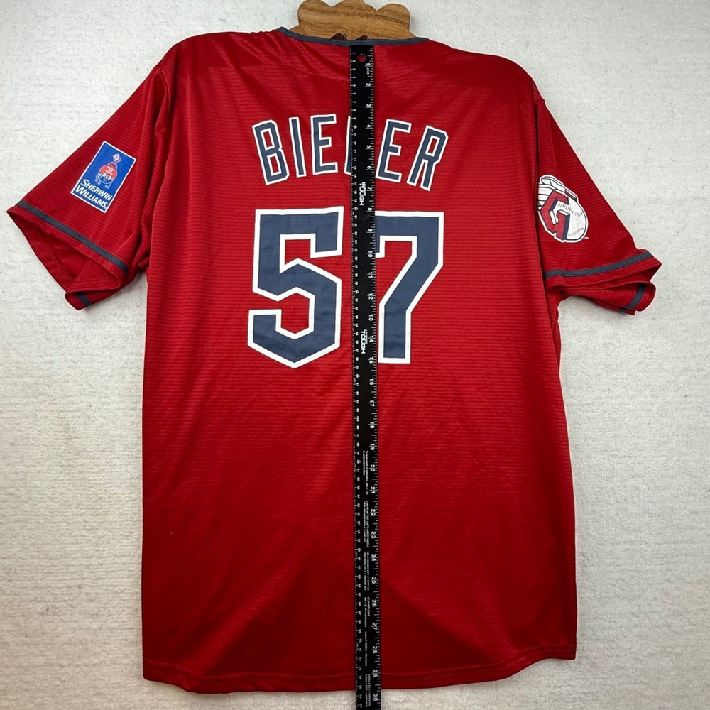 Cleveland‎ Guardians Baseball Jersey Red Bieber 57 Adult XL fan game day ready - Picture 5 of 11